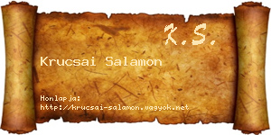 Krucsai Salamon névjegykártya